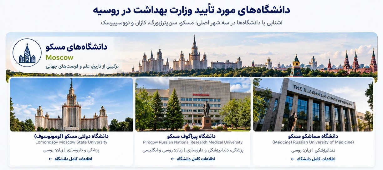 دانشگاههای لومونوسوف، پیراگوف و سماشکو در مسکو